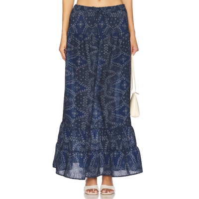 [春季新品]PEIXOTO RILEY 长款针织半身裙 藏青色REVOLVE小众新款