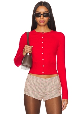 Lovers and Friends 开衫红色氛围感针织上衣内搭REVOLVE小众新款