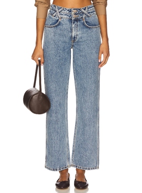 [冬季新品]Seventy + Mochi LEO 直筒 蓝色美式复古风REVOLVE小众