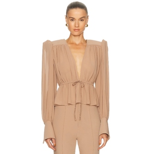 Camila Coelho AMADA 上装 灰褐色REVOLVE小众新款