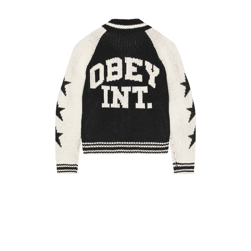 [冬季新品]Obey COWICHAN 毛衣 黑色羊毛衫REVOLVE小众