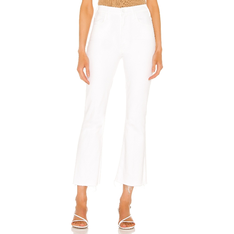 [冬季新品]MOTHER HUSTLER简约风白色微喇长裤REVOLVE