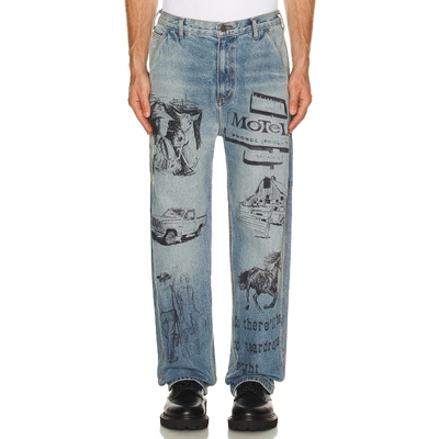 ONE OF THESE DAYS 画师风裤 蓝色REVOLVE小众新款