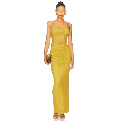 [冬季新品]superdown紧身连衣裙橄榄色美式性感褶饰修身裙REVOLVE