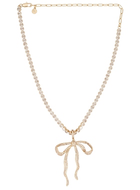 Ettika Pave Bow Tennis Necklace 金属金色REVOLVE小众新款