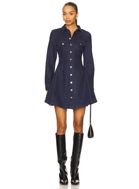 Marques ' Almeida LONG SLEEVE SHIRT MINI 裙子 蓝色 REVO