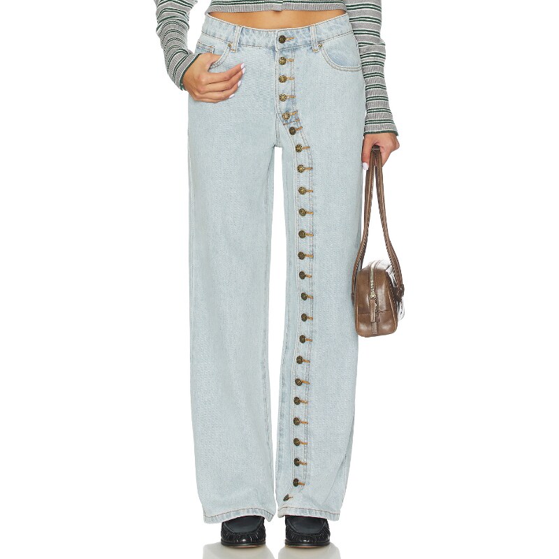 [早秋新品]LIONESS PENNY 牛仔裤 蓝色美式复古风REVOLVE小众