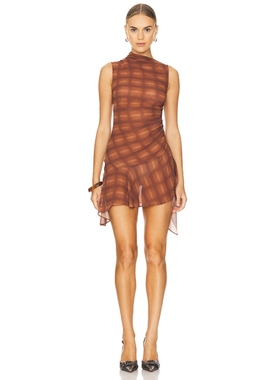 h:ours AMARI 连衣裙女夏 棕色 y2k辣妹风REVOLVE小众新款