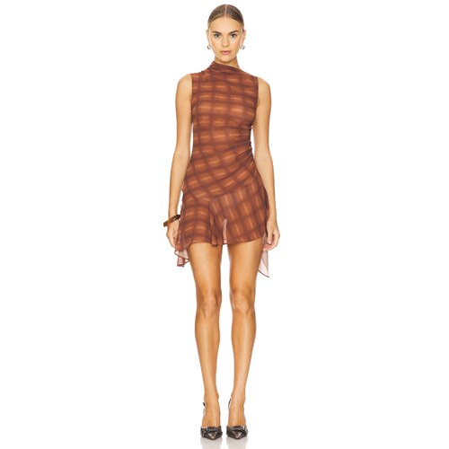 [春季新品]h:oursAMARI连衣裙女夏棕色y2k辣妹风REVOLVE小众时尚