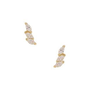 SHASHI ISABELLA 铆钉耳饰 金属金色REVOLVE小众新款