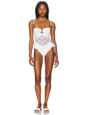Montce Swim PETAL 蕾丝一件式泳装 白色y2k辣妹风REVOLVE