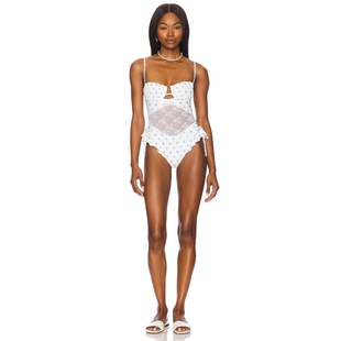 泳装 Montce 蕾丝一件式 PETAL 白色y2k辣妹风REVOLVE Swim