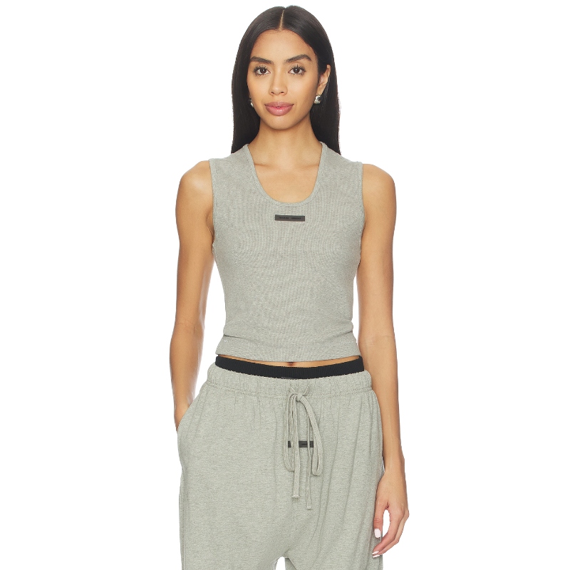 Fear of God ESSENTIALS 上装极简灰色修身内搭背心REVOLVE新款