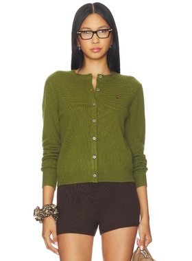 [冬季新款]GUIZIO针织开衫绿色简约款内搭上衣羊毛衫REVOLVE保暖