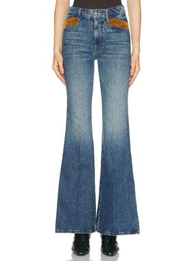 MOTHER POINTY 喇叭口 蓝色REVOLVE小众新款