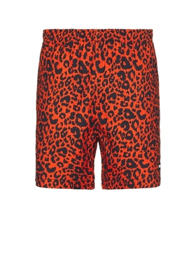 Pleasures LEOPARD 运动短裤 红色运动复古风REVOLVE新款