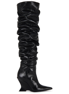 Schutz SIENA OVER THE KNEE 靴子 黑色 女款REVOLVE小