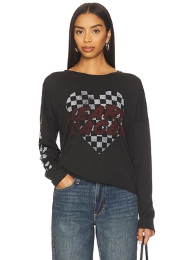 Lauren Moshi LUELLA 长袖落肩T恤 黑色 y2k辣妹风REVOLVE小众新