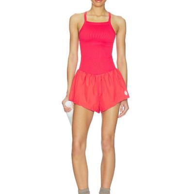 [春季新品]Free People红色连体裤吊带短裤辣妹连体裤REVOLVE