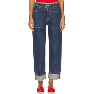 RE/DONE THE BENDER 直筒 蓝色 美式复古风REVOLVE小众新款