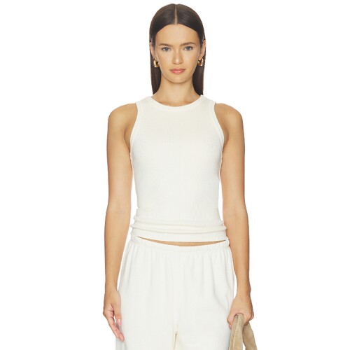 perfectwhitetee米白色上装挖肩通勤风早秋新品修身背心REVOLVE