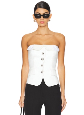 LEJE Tailored Bustier Top 白色REVOLVE小众新款