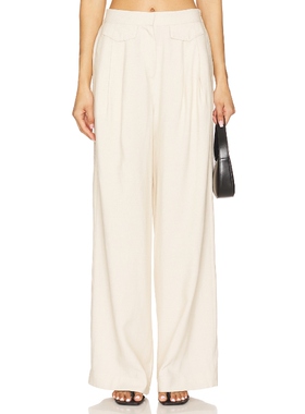 [春季新品]SOVERE EVE简约风奶油色阔腿长裤REVOLVE