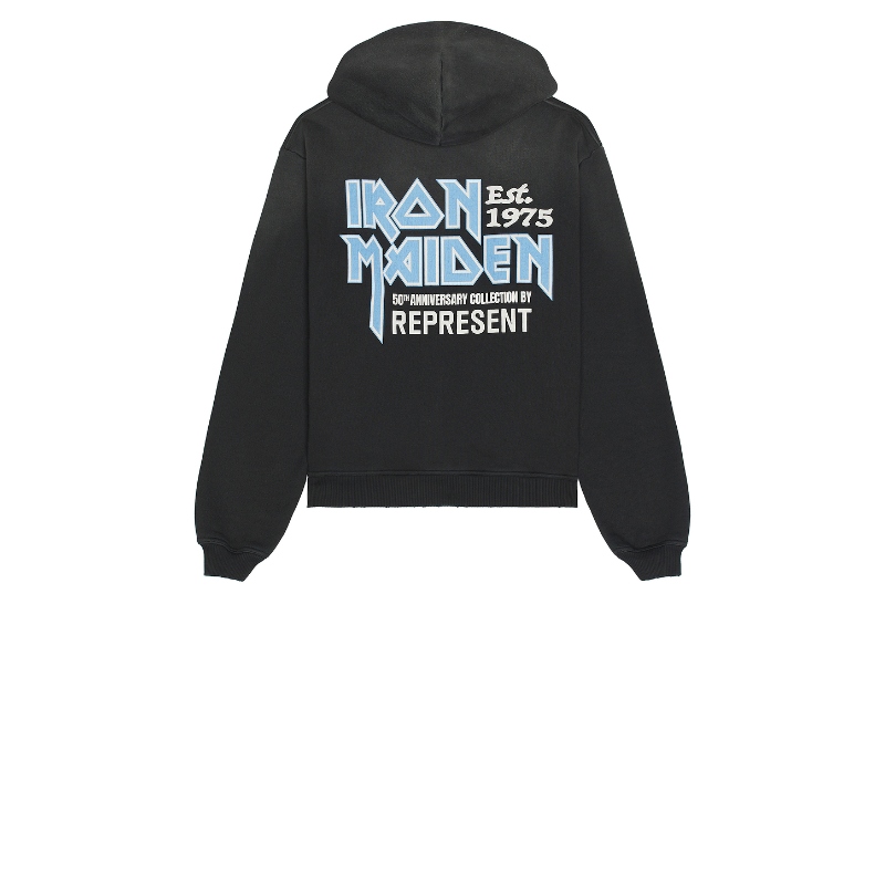 [冬季新品]REPRESENT IRON MAIDEN 连帽衫 黑色REVOLVE小众