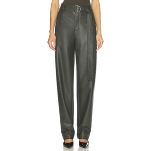 BELTED TAPERED 长裤 Lapointe 美式 LEATHER 深绿色 休闲风 FAUX