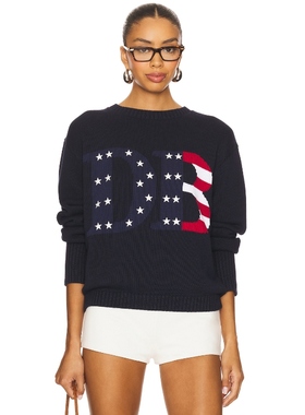 [冬季新品]Dairy Boy星星条纹字母针织衫美式复古风上衣REVOLVE