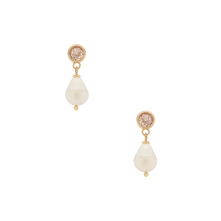 SIMPLE 垂褶耳饰 PEARL STUDS 象牙白REVOLVE小众新 DROP Ettika