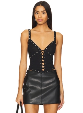 h:ours ARYA 上装 黑色 y2k辣妹风REVOLVE小众新款