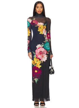 AFRM BILLIE 长袖长裙 藏青色REVOLVE小众春夏上新