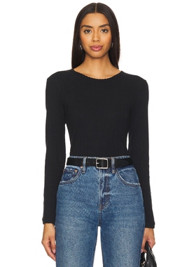 LESET Pointelle Long Sleeve 黑色REVOLVE小众新款