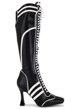 NIIHAI 长筒靴子2风高跟鞋黑白拼色女鞋小众女鞋revolve小众新款