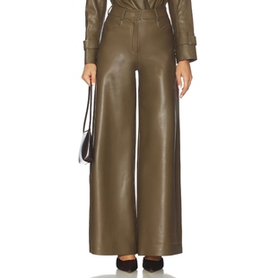 Norma Kamali ELEPHANT 阔脚长裤 橄榄色REVOLVE小众新款