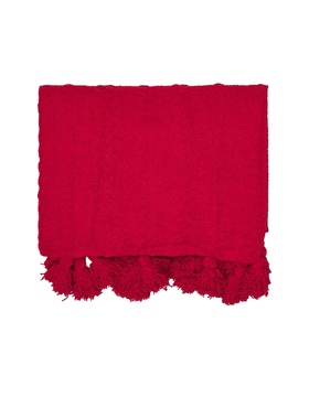 Sunday Citizen BRAIDED POM POM THROW 休闲装饰毯 红色REVOLVE