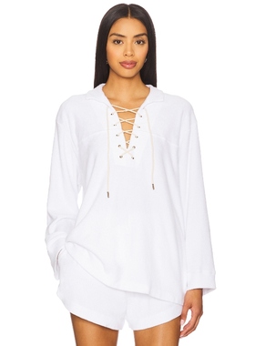 [冬季新品]The Great 毛衣针织 白色慵懒风绑带上衣REVOLVE小众