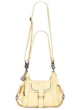 Free People 黄色复古做旧软皮流浪包机车包大容量 REVOLVE