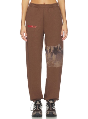 Darlin WILD HORSE 运动裤 棕色 美式休闲风REVOLVE小众新款