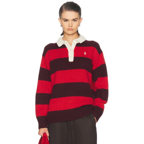 Polo Ralph Lauren酒红色和红色上衣通勤风秋冬新品毛衣REVOLVE