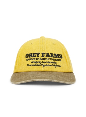 Obey Farms 6 Panel Strapback Cap 深黄色REVOLVE小众新款