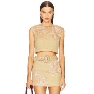 [春季新品]HEMANT AND NANDITA 短款上装 橄榄色REVOLVE小众