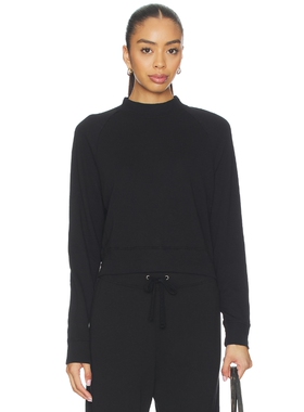 James Perse Cropped Mock Neck Sweater revolve小众新款 黑色