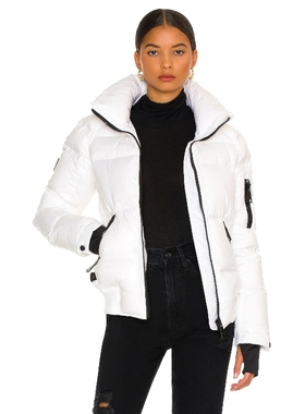 SAM.羽绒服白色立领短款外套冬季保暖防寒大衣REVOLVE小众新款