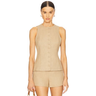 FAITHFULL THE BRAND EVELINE 背心 米色 运动复古风REVOLVE小众