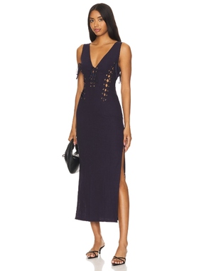 LIONESS DREAMSCAPE 长裙 藏青色 REVOLVE小众新款