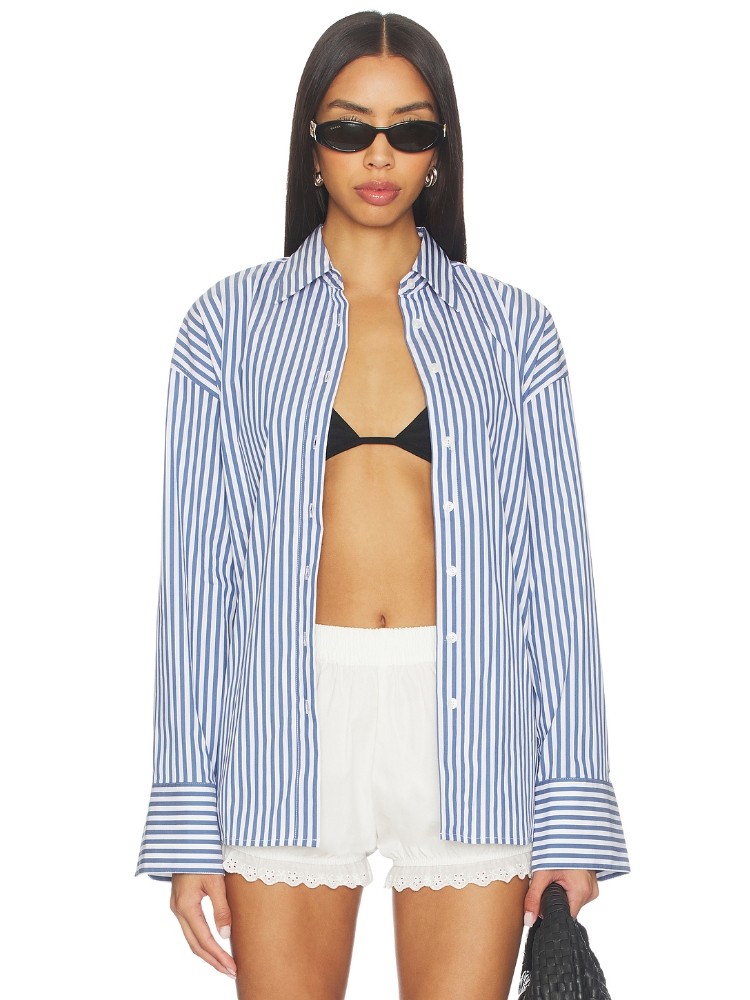 Good American 纽扣衬衫 revolve小众新款 蓝色,女装/女士精品,衬衫,淘宝优惠券,粉丝福利购,淘宝优惠卷