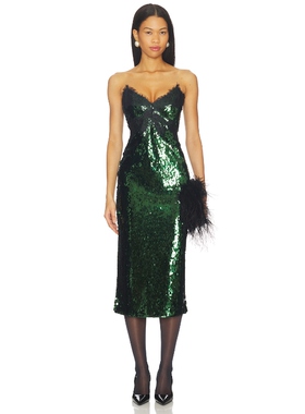 retrofete ELLEN 裙子 深绿色 性感礼服REVOLVE小众新款