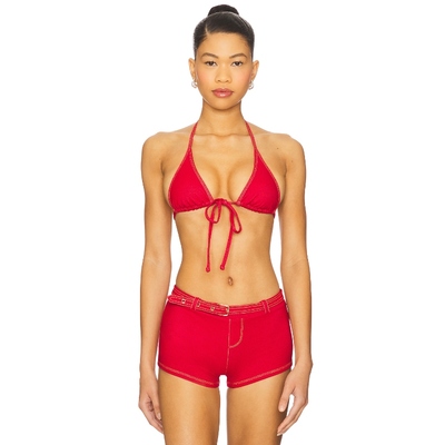 [春节穿搭]Frankies Bikinis比基尼文胸上装红色辣妹风revolve